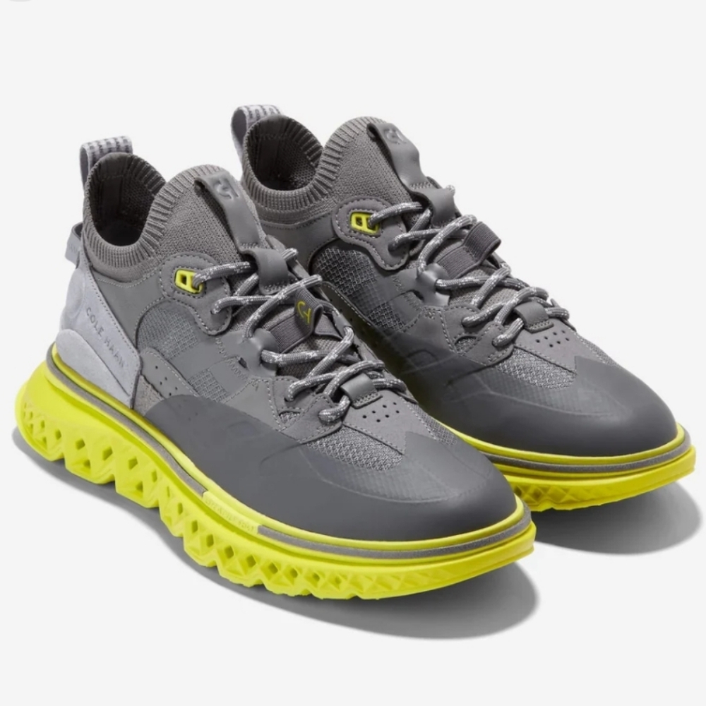 Cole Haan Men's 5.ZeroGrand WRK Work Sneakers Tornado Dapple Gray Size 12 Neon